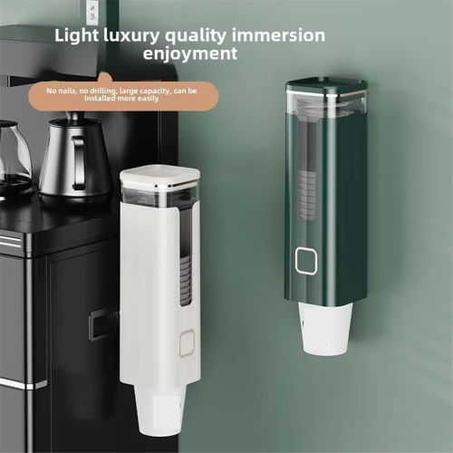 Disposable Cup Holder Wall-mounted Perforation-free Water Cup Shelf,A 2