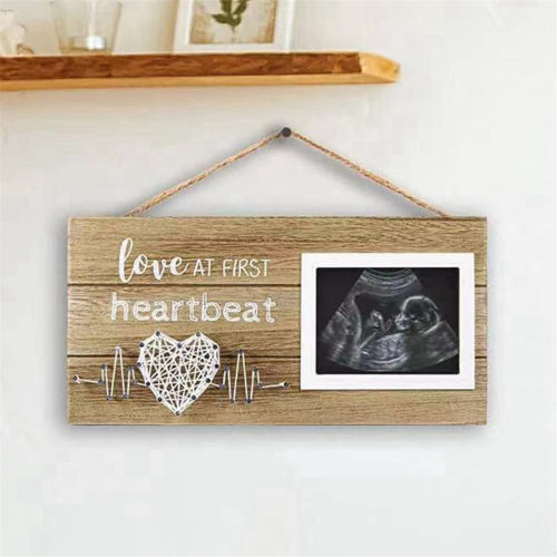 Κορνίζα φωτογραφιών Baby Scan για τη μαμά και τον μπαμπά, ξύλινη 4x6 ίντσες 1