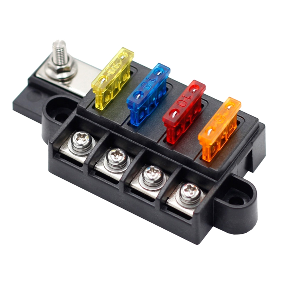 Blade Fuse Box For Automotive Boat Marine 4 Way 12-32V 4 Circuit Fuse 4853831819763