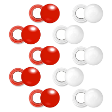 10Pairs Running Bib Magnets, Magnetic Race Bib Clips White & Red