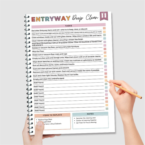 Household Cleaning Schedule Annual Cleaning Check List Planner, 1