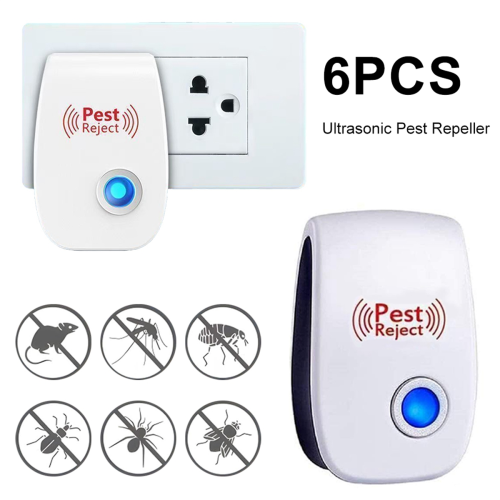 6Pcs Ultrasonic Pest Repeller Insect Bug Repeller Long Range EU Plug 2