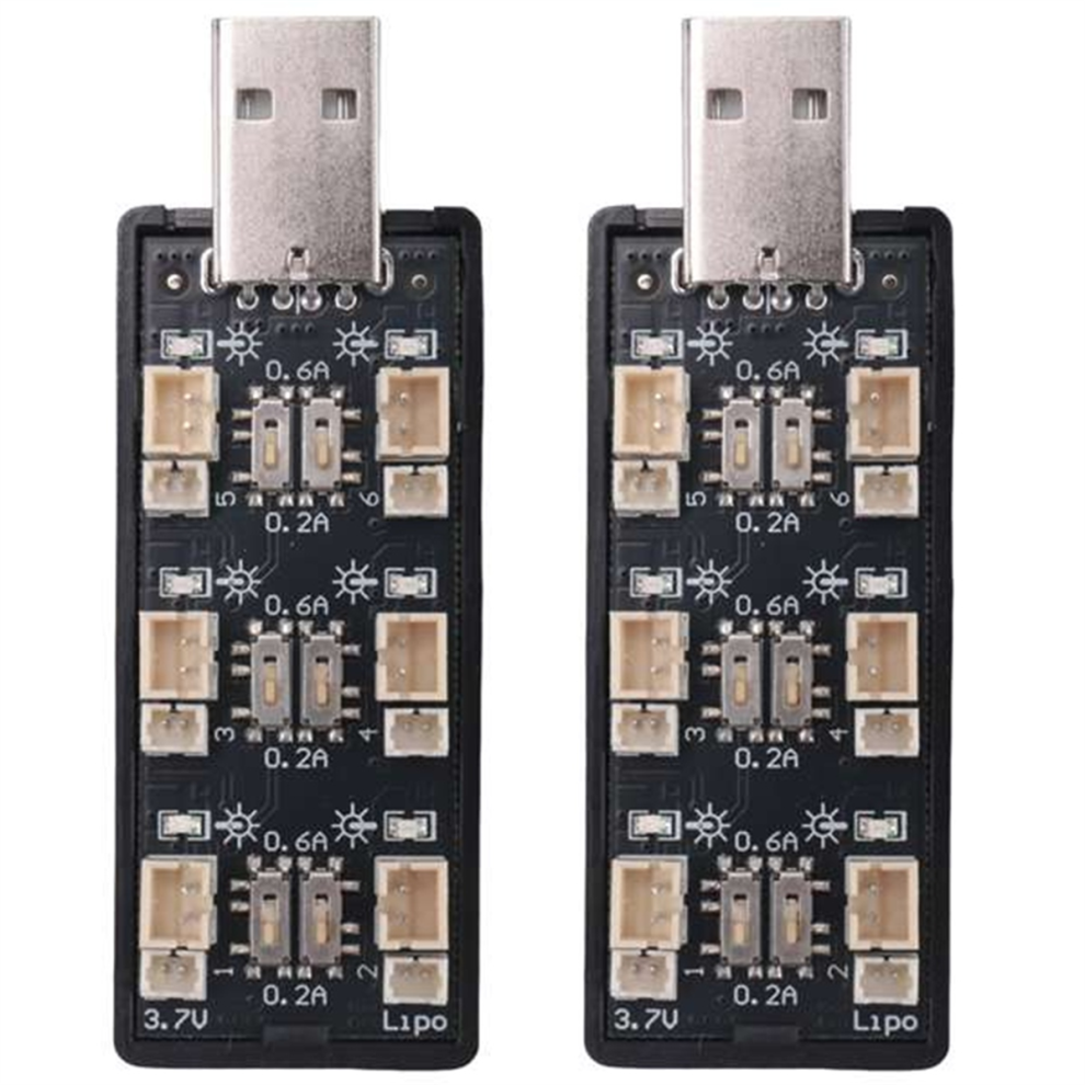 2Pcs 6Ch Usb To 3.7V~3.8V 1S Lihv Lipo Battery Charging Adapter Board 4853831822473