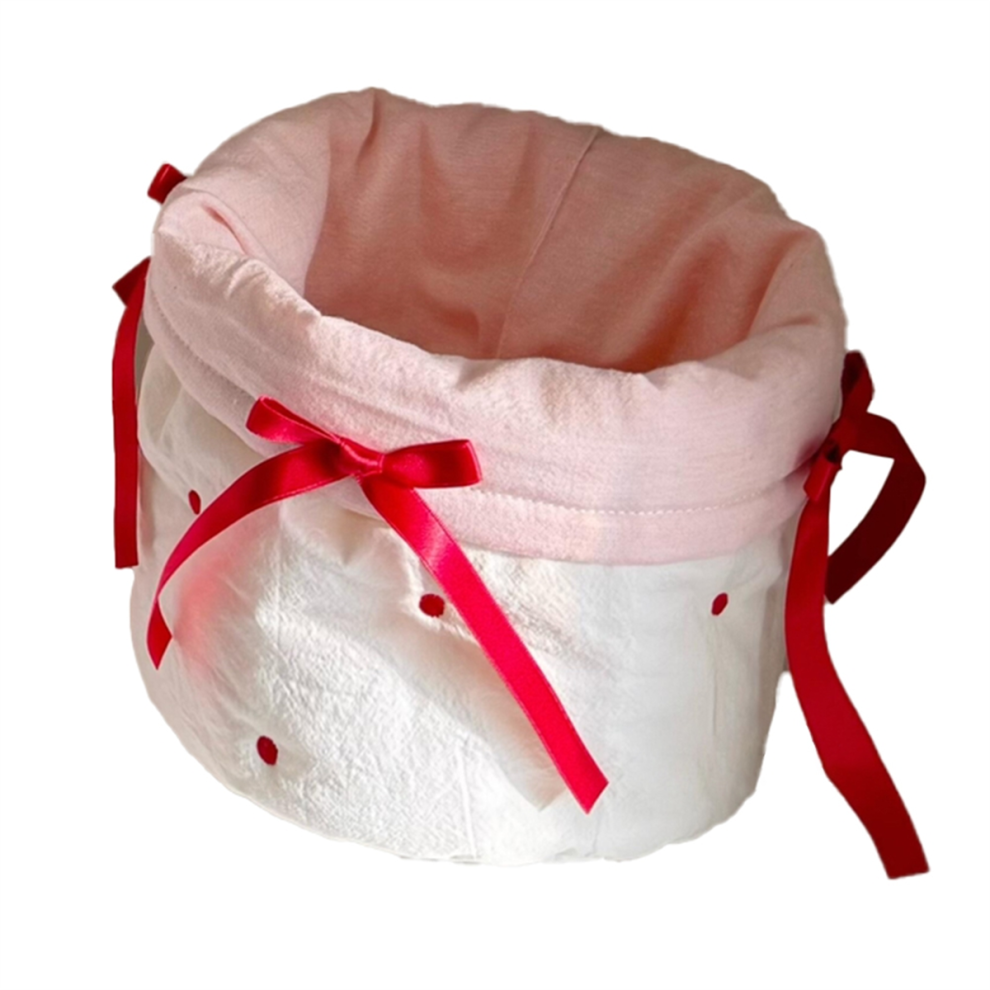 1 Pz Dolce Cestino Portaoggetti Da Scrivania, Cestino Portaoggetti Cilindrico Rosso