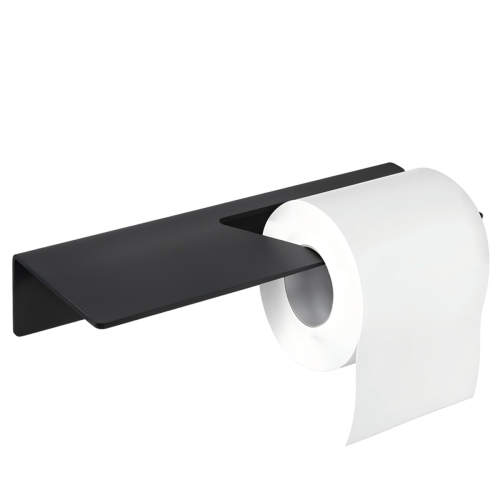 Porte-papier toilette noir, support mural adhésif