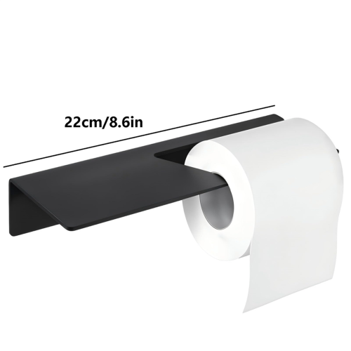 Porte-papier toilette noir, support mural adhésif 1
