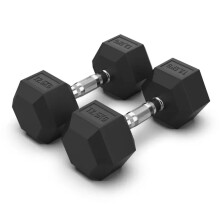 HEX DUMBBELLS SINGLE & PAIRED WEIGHT SETS 2 x 12.5kg IRON RUBBER NON-SLIP