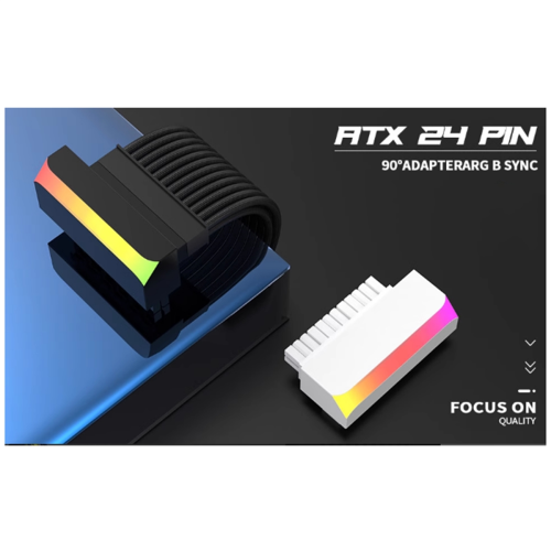 ATX 24-pins naar 90 ARGB-voedingsadapter wit 1