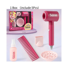 (Set asciugacapelli) Set da parrucchiere per bambini, set di bellezza, asciugacapelli simulato, piastra per capelli
