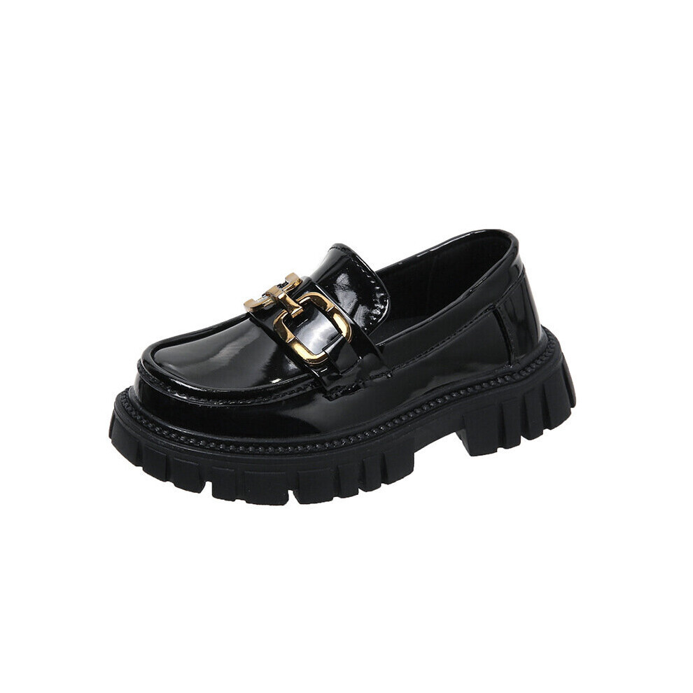 (Boucle, 28 = longueur du pied 17 cm) chaussures noires pour bébés filles, Cosplay britannique mercredi