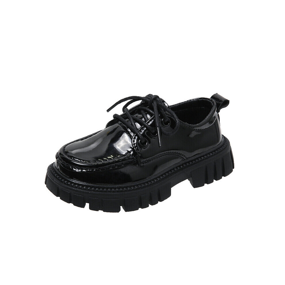 (Lacet, 32 = longueur du pied 19,2 cm) chaussures noires pour bébés filles, Cosplay britannique, lacet