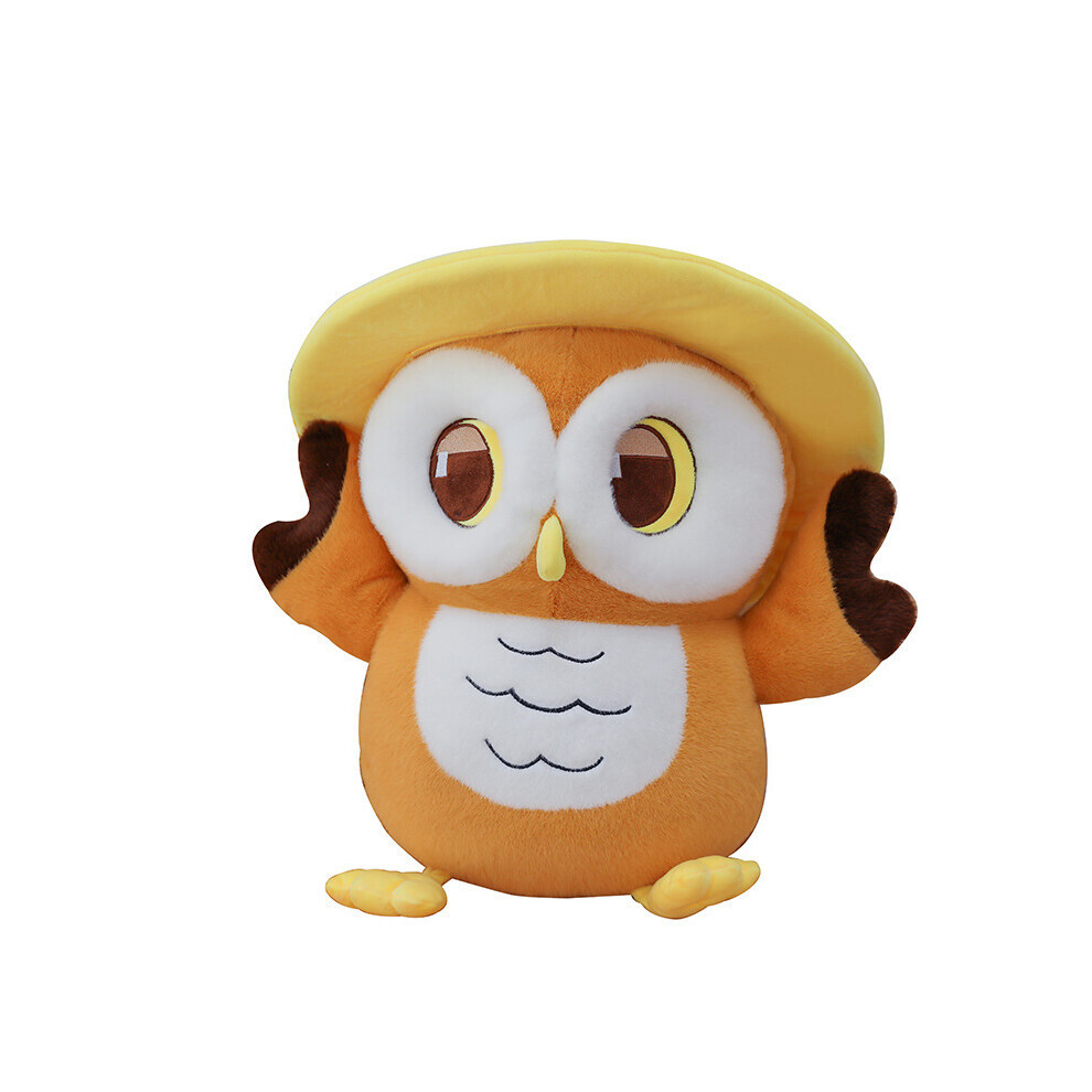 Jouets en peluche de dessin animé hibou aux grands yeux (35cm/13,78 pouces), poupée animale mignonne,