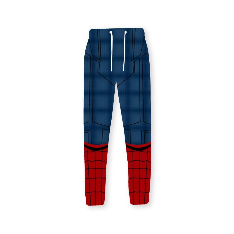 (Pantalon B, 3XL) Marvel Spiderman Zip Veste À Capuche Pantalon Homme Cosplay Costume Fans Cadeau