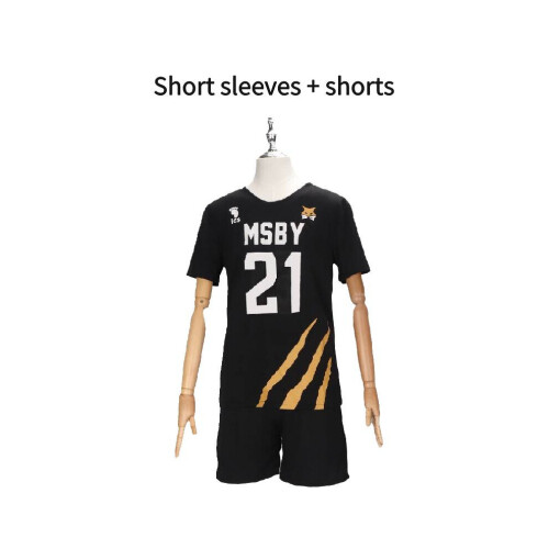 (21, XL) Anime χαρακτήρας Haikyuu Number Μαύρο κοστούμι μπάλα κοντομάν