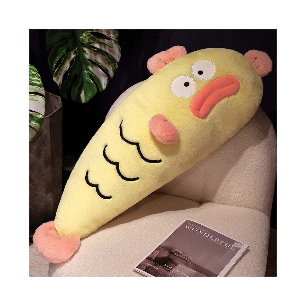 (Jaune) Oreiller de dos de poisson clown chambre à coucher canapé en peluche poupée mignon dessin animé
