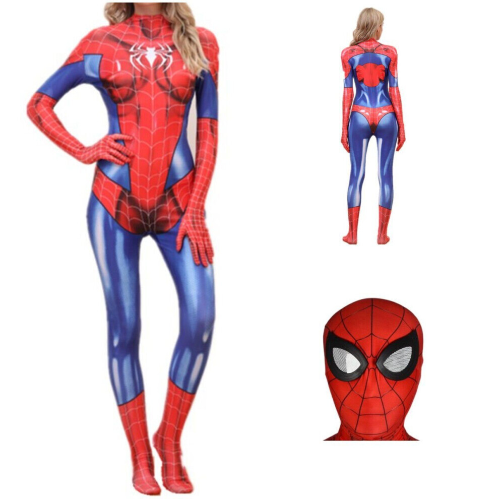 (FemaleSpiderman, 170 cm) Spiderman Cosplay body femmes une pièce costume carnaval déguisement fête