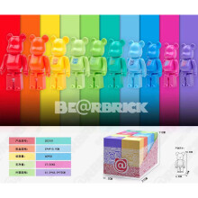 (Block Bear Boxed) Pvc Colorful Bear Model Blind Box and Car Ornaments 11cm Anime Inspired Pvc Figure