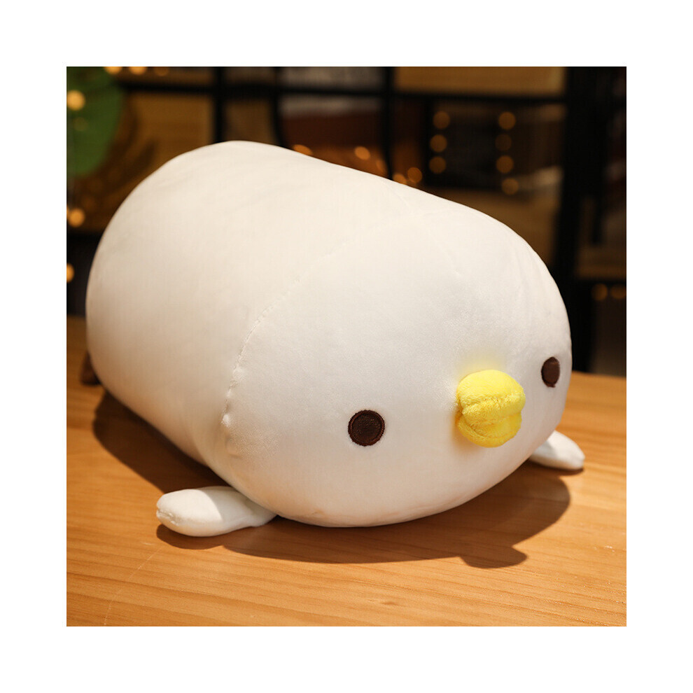 (Blanc, 60 cm/23,62 pouces) Poulet en peluche jaune jouet coussin doux coussin peluche poupée dessin