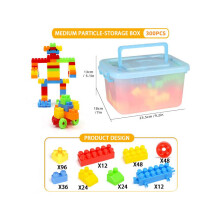 (300 pièces) construction de grands blocs en plastique pour enfants – ensemble éducatif de bricolage,