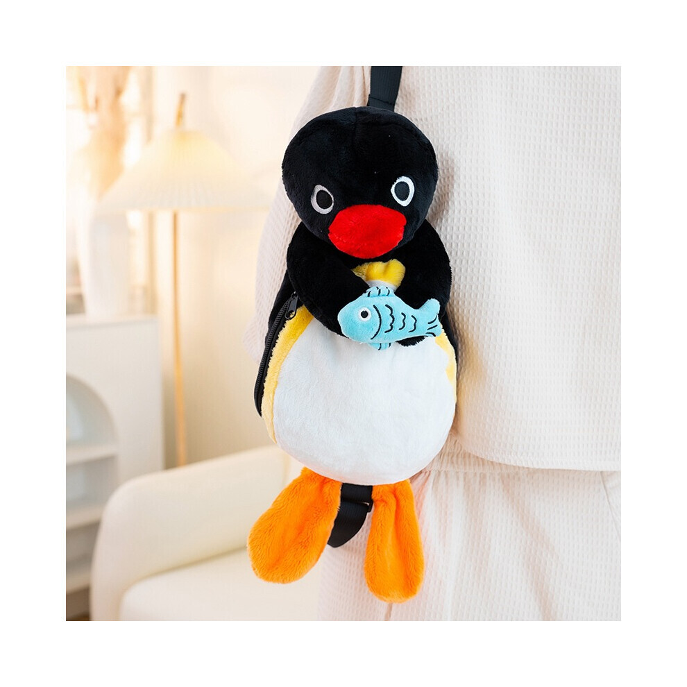 (Pack de poitrine) peluche Pingu Spheniscidae jouet coffre à dos décoration de bureau cadeau d'anniversaire