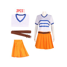 (M) Ein 3-teiliges Live-Action-Film-Nami-Kleid-Set, Anime-Cosplay-Kostüm, Gürtel mit