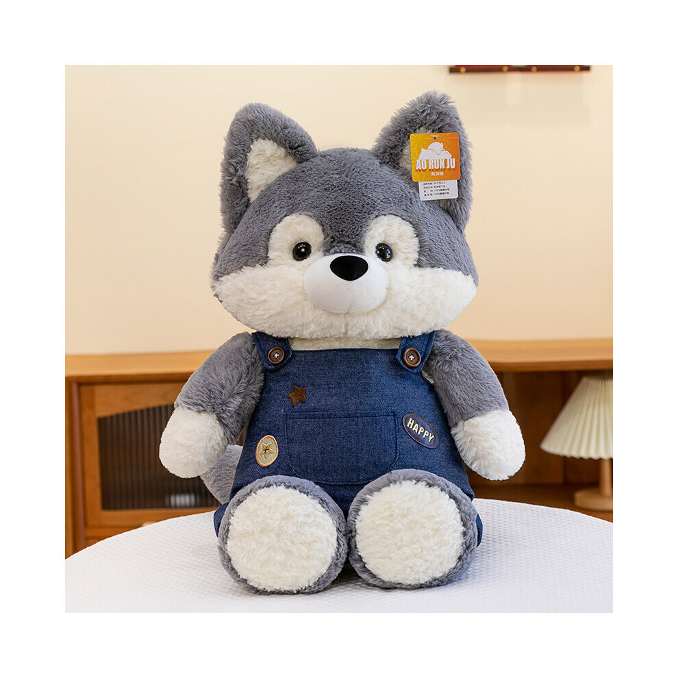 (Loup habillé, 50 cm/19,69 pouces) série Forest Fox loup en peluche dessin animé poupée en peluche décoration