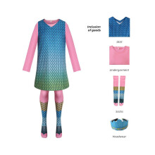 (Poppy Green, 110 Child) Trolls Branch Poppy Cosplay Costume Animation Personnages de dessins animés