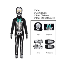 (150 ?Pour les enfants ?) Tenues de jeu de rĂ´le squelette de mort d'Halloween pour enfants, costume