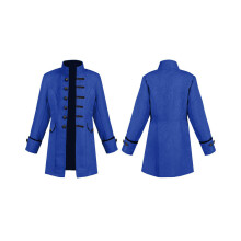 (Bleu, 135 cm/53,1 po) Moyen Princes Âges Rétro Punk Col Montant Enfants Uniforme Manteau Cosplay Enfants