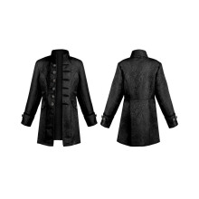 (Noir, 155 cm/61,0 po) Princes du Moyen Âge Rétro Punk Col Montant Enfants Uniforme Manteau Cosplay