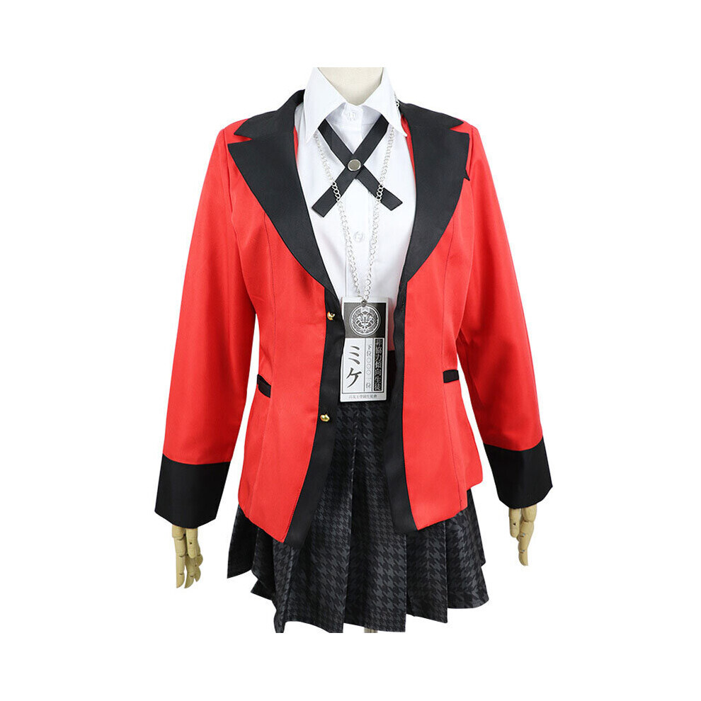 (Veste + chemise + jupe + nœud papillon + collier + chaussettes, S) Kakegurui Jabami Yumeko uniformes