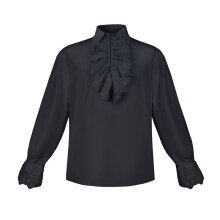(Noir, M) Âges Moyen Manches Longues Col à Volants Chemise Cosplay Costume Polyester Coton