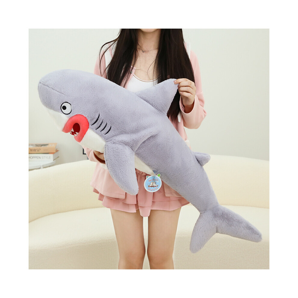 (Gris, 105 cm/41,34 pouces) Rouge Dudu Lèvres Dent Géante Requin En Peluche Jouet Mignon Enfants Cadeau