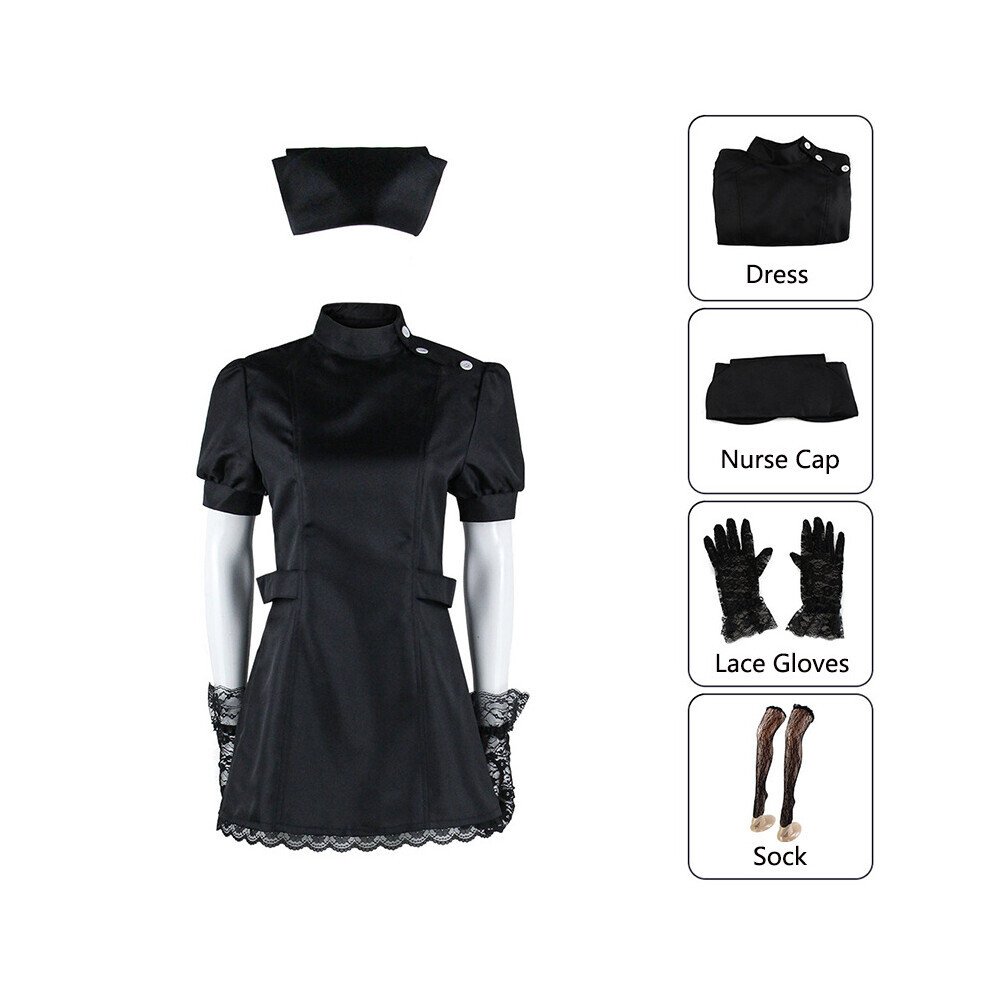 (Uniforme d'infirmière noire, 3XL) My Dress Up Darling Anime Cosplay Costume tenue de femme de chambre