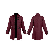 (Rouge foncé, 125 cm/49,2 po) Moyen Princes Âges Rétro Punk Col Montant Enfants Uniforme Manteau Cosplay