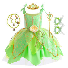 (110 cm/43,31 pouces) enfants filles fée clochette robe de fée Halloween Cosplay Costume ensemble de