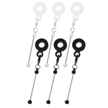 6 stuks kralen beker bedel beker rietje bedel blanco staaf DIY zwart & wit
