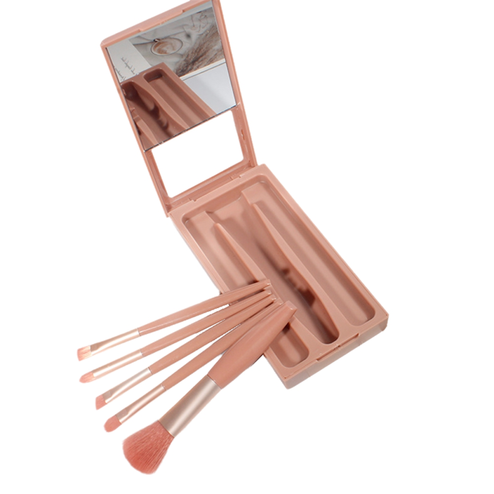 Travel Makeup Brush Set with Case & Mirror C