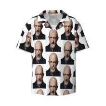 (Mike Ehrmantraut_5066) Men's Hawaiian Shirts Cuban Collar Vintage Bowling Short Sleeve Button Down Beach Shirt Casual Summer Vacation Wear Retro Tee