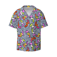 (Daniel Ricciardo - Become Unstuck 90's Pattern_22520) Men's Hawaiian Shirts Cuban Collar Vintage Bowling Short Sleeve Button Down Beach Shirt Casual Summer Vacation Wear Retro Tee