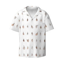 (Middle Fingers Colored With Outlines_11754) Men's Hawaiian Shirts Cuban Collar Vintage Bowling Short Sleeve Button Down Beach Shirt Casual Summer Vacation Wear Retro Tee