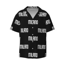 (Milano_7265) Men's Hawaiian Shirts Cuban Collar Vintage Bowling Short Sleeve Button Down Beach Shirt Casual Summer Vacation Wear Retro Tee