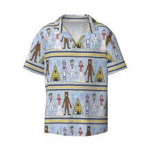 (Midsommar Pattern #2_7334) Men's Hawaiian Shirts Cuban Collar Vintage Bowling Short Sleeve Button Down Beach Shirt Casual Summer Vacation Wear Retro Tee