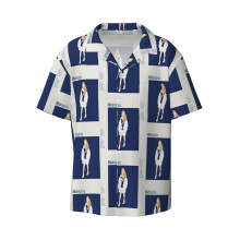 (Midnights _8393) Men's Hawaiian Shirts Cuban Collar Vintage Bowling Short Sleeve Button Down Beach Shirt Casual Summer Vacation Wear Retro Tee
