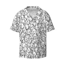 (Middle Fingers Of Mickey Mouse_6201) Men's Hawaiian Shirts Cuban Collar Vintage Bowling Short Sleeve Button Down Beach Shirt Casual Summer Vacation Wear Retro Tee