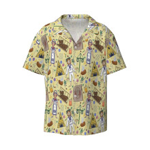 (Midsommar Pattern #1_22337) Men's Hawaiian Shirts Cuban Collar Vintage Bowling Short Sleeve Button Down Beach Shirt Casual Summer Vacation Wear Retro Tee