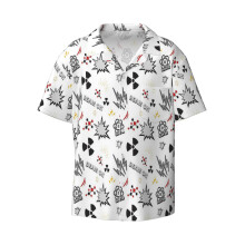 (Beam On Radiation Therapy Rad Tech_7706) Men's Hawaiian Shirts Cuban Collar Vintage Bowling Short Sleeve Button Down Beach Shirt Casual Summer Vacation Wear Retro Tee