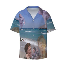 (Bbdge (big Brian David Gilbert Energy)_5560) Men's Hawaiian Shirts Cuban Collar Vintage Bowling Short Sleeve Button Down Beach Shirt Casual Summer Vacation Wear Retro Tee