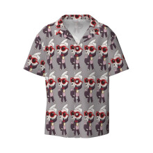 (Beautiful King The Owl House_9886) Men's Hawaiian Shirts Cuban Collar Vintage Bowling Short Sleeve Button Down Beach Shirt Casual Summer Vacation Wear Retro Tee