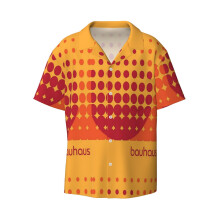 (Bauhaus #52_7968) Men's Hawaiian Shirts Cuban Collar Vintage Bowling Short Sleeve Button Down Beach Shirt Casual Summer Vacation Wear Retro Tee